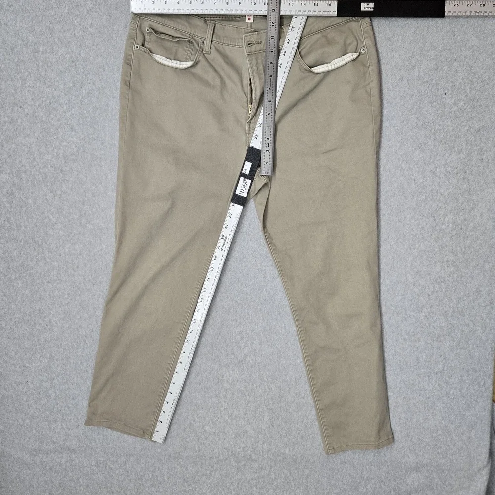 Lucky Brand Men Pants 38X30 Khaki Chino Twill 121 Slim Straight Button Zipper